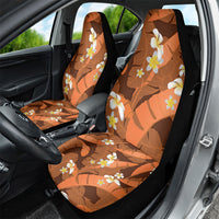 Orange Banana Leaf Hawaii Car Seat Cover Lau Maia Plumeria Tropical Summer Vibes