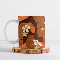 Orange Banana Leaf Hawaii Ceramic Mug Lau Maia Plumeria Tropical Summer Vibes