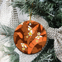 Orange Banana Leaf Hawaii Ceramic Ornament Lau Maia Plumeria Tropical Summer Vibes LT14 - Polynesian Pride
