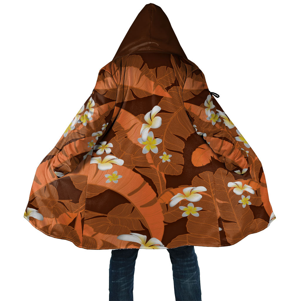 Orange Banana Leaf Hawaii Cloak Lau Maia Plumeria Tropical Summer Vibes