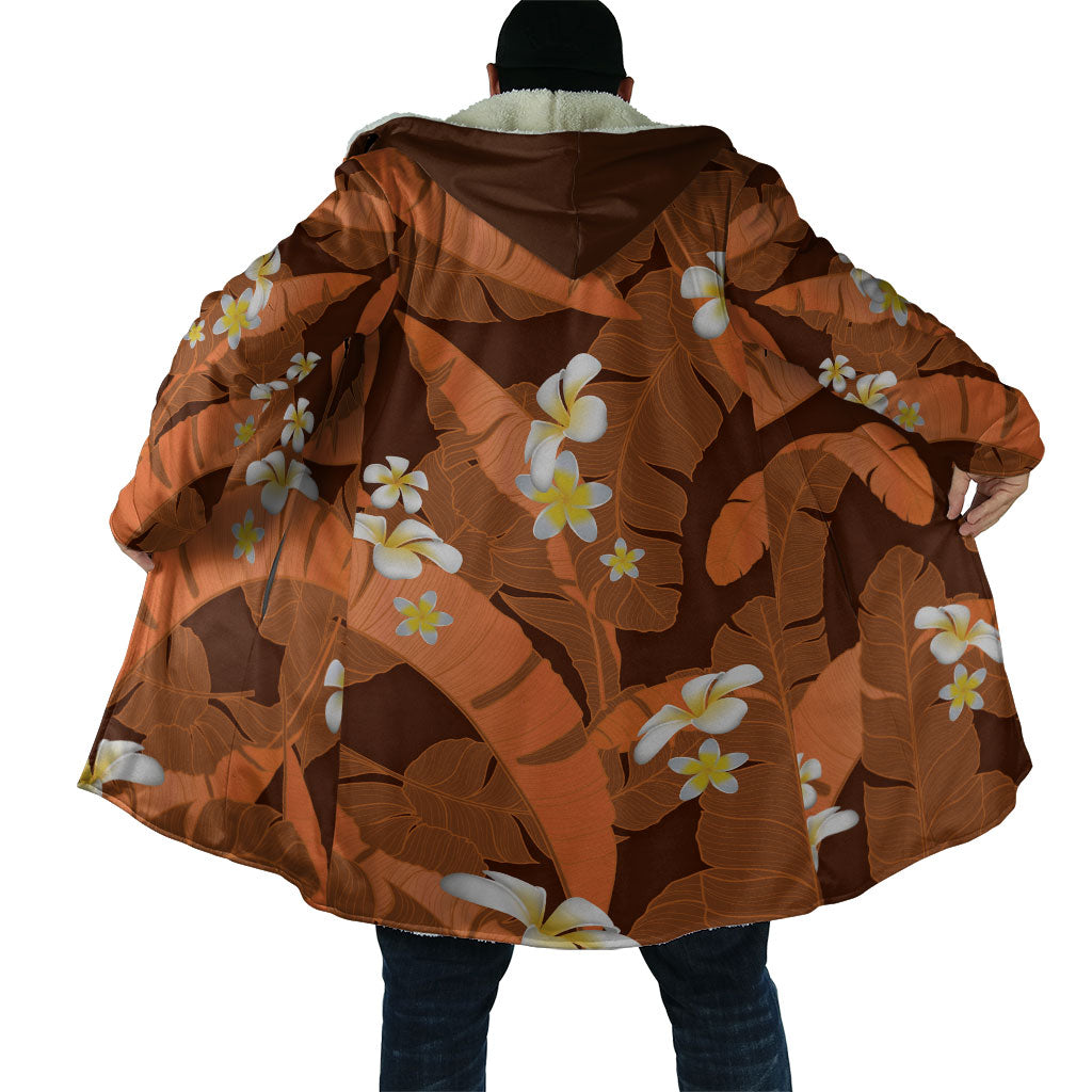 Orange Banana Leaf Hawaii Cloak Lau Maia Plumeria Tropical Summer Vibes