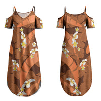 Orange Banana Leaf Hawaii Couples Matching Summer Maxi Dress and Hawaiian Shirt Lau Maia Plumeria Tropical Summer Vibes