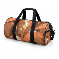 Orange Banana Leaf Hawaii Duffle Bag Lau Maia Plumeria Tropical Summer Vibes