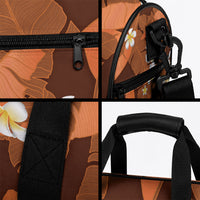 Orange Banana Leaf Hawaii Duffle Bag Lau Maia Plumeria Tropical Summer Vibes