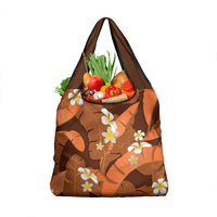Orange Banana Leaf Hawaii Grocery Bag Lau Maia Plumeria Tropical Summer Vibes