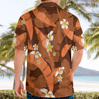 Orange Banana Leaf Hawaii Hawaiian Shirt Lau Maia Plumeria Tropical Summer Vibes