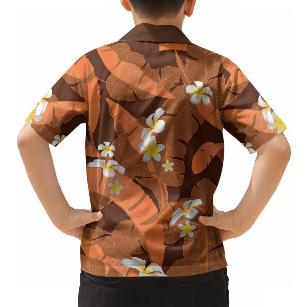 Orange Banana Leaf Hawaii Hawaiian Shirt Lau Maia Plumeria Tropical Summer Vibes
