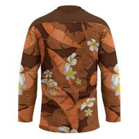 Orange Banana Leaf Hawaii Hockey Jersey Lau Maia Plumeria Tropical Summer Vibes