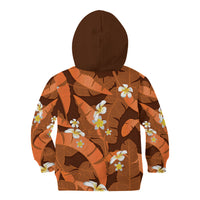 Orange Banana Leaf Hawaii Kid Hoodie Lau Maia Plumeria Tropical Summer Vibes