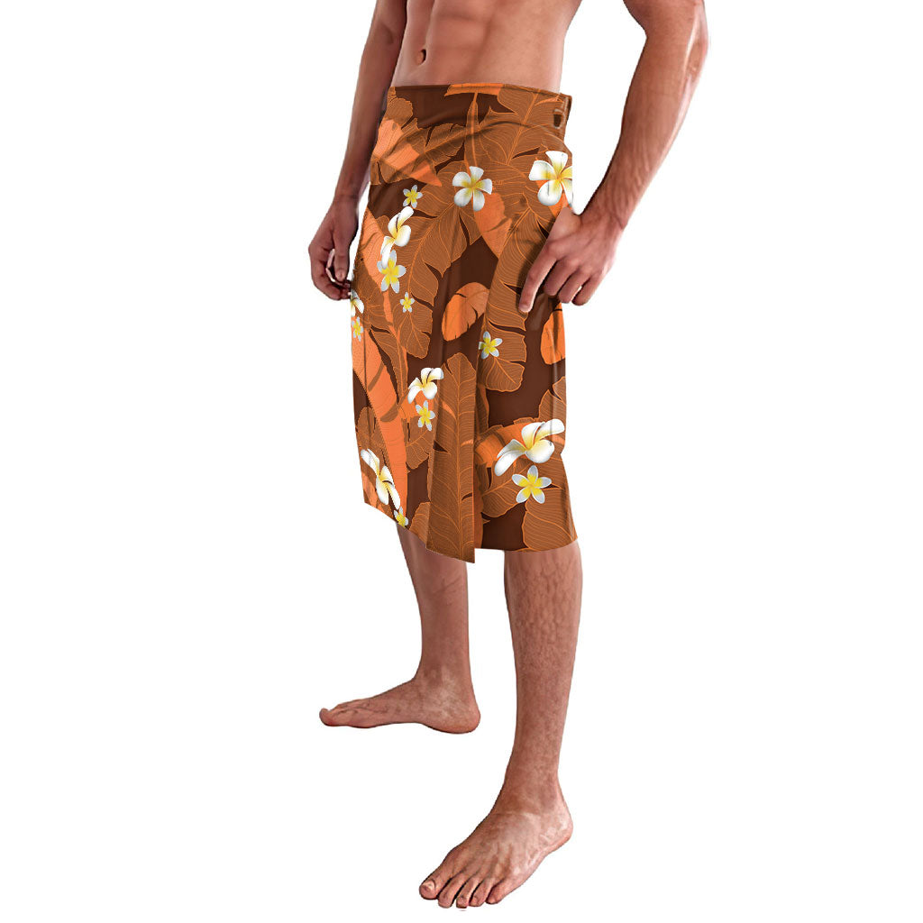 Orange Banana Leaf Hawaii Lavalava Lau Maia Plumeria Tropical Summer Vibes
