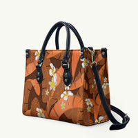 Orange Banana Leaf Hawaii Leather Bag Lau Maia Plumeria Tropical Summer Vibes