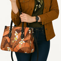 Orange Banana Leaf Hawaii Leather Bag Lau Maia Plumeria Tropical Summer Vibes