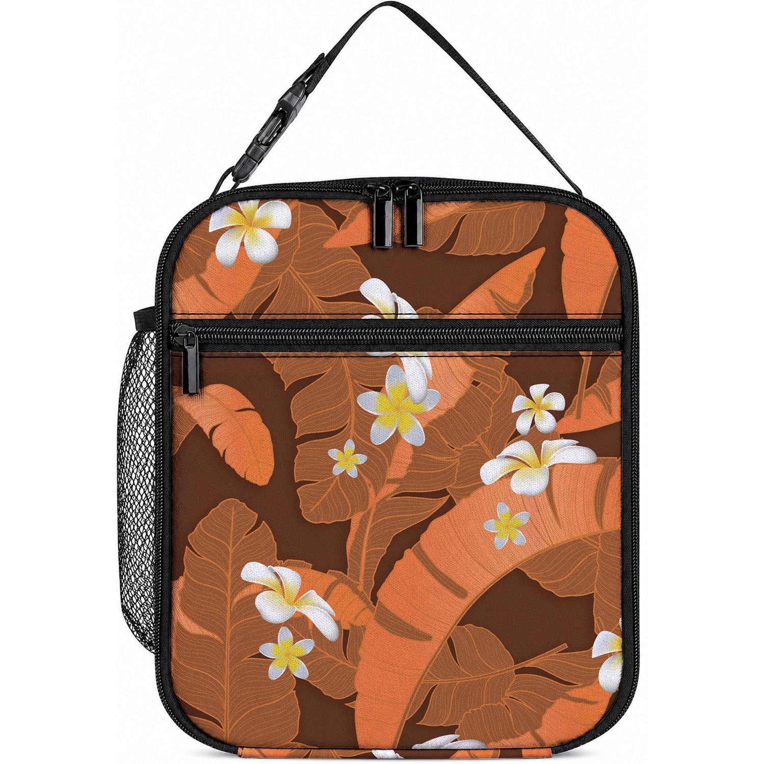 Orange Banana Leaf Hawaii Lunch Bag Lau Maia Plumeria Tropical Summer Vibes