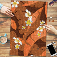 Orange Banana Leaf Hawaii Puzzle Lau Maia Plumeria Tropical Summer Vibes