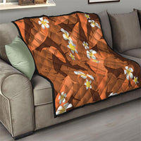 Orange Banana Leaf Hawaii Quilt Lau Maia Plumeria Tropical Summer Vibes