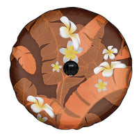 Orange Banana Leaf Hawaii Spare Tire Cover Lau Maia Plumeria Tropical Summer Vibes