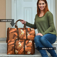 Orange Banana Leaf Hawaii Travel Bag Lau Maia Plumeria Tropical Summer Vibes
