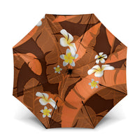 Orange Banana Leaf Hawaii Umbrella Lau Maia Plumeria Tropical Summer Vibes