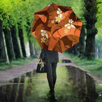 Orange Banana Leaf Hawaii Umbrella Lau Maia Plumeria Tropical Summer Vibes