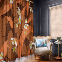 Orange Banana Leaf Hawaii Window Curtain Lau Maia Plumeria Tropical Summer Vibes