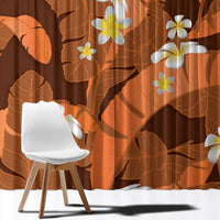 Orange Banana Leaf Hawaii Window Curtain Lau Maia Plumeria Tropical Summer Vibes