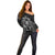New Zealand Aotearoa Rugby Off Shoulder Sweater NZ Tiki With Maori Fern World Cup Black Version LT14 - Polynesian Pride