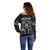 New Zealand Aotearoa Rugby Off Shoulder Sweater NZ Tiki With Maori Fern World Cup Black Version LT14 - Polynesian Pride