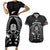 Custom New Zealand Aotearoa Rugby Couples Matching Short Sleeve Bodycon Dress and Hawaiian Shirt NZ Tiki With Maori Fern World Cup Black Version LT14 Black - Polynesian Pride