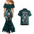 New Zealand Aotearoa Rugby Couples Matching Mermaid Dress and Hawaiian Shirt NZ Tiki With Maori Fern World Cup Turquoise Version LT14 - Polynesian Pride