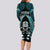 New Zealand Aotearoa Rugby Long Sleeve Bodycon Dress NZ Tiki With Maori Fern World Cup Turquoise Version LT14 - Polynesian Pride