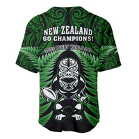 New Zealand Aotearoa Rugby Baseball Jersey NZ Tiki With Maori Fern World Cup Green Version LT14 - Polynesian Pride