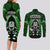 New Zealand Aotearoa Rugby Couples Matching Long Sleeve Bodycon Dress and Long Sleeve Button Shirts NZ Tiki With Maori Fern World Cup Green Version LT14 - Polynesian Pride