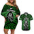 New Zealand Aotearoa Rugby Couples Matching Off Shoulder Short Dress and Hawaiian Shirt NZ Tiki With Maori Fern World Cup Green Version LT14 Green - Polynesian Pride