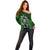 New Zealand Aotearoa Rugby Off Shoulder Sweater NZ Tiki With Maori Fern World Cup Green Version LT14 - Polynesian Pride