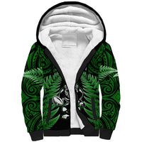 New Zealand Aotearoa Rugby Sherpa Hoodie NZ Tiki With Maori Fern World Cup Green Version LT14 Unisex Green - Polynesian Pride