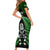 New Zealand Aotearoa Rugby Short Sleeve Bodycon Dress NZ Tiki With Maori Fern World Cup Green Version LT14 - Polynesian Pride