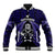 New Zealand Aotearoa Rugby Baseball Jacket NZ Tiki With Maori Fern World Cup Blue Version LT14 Unisex Blue - Polynesian Pride