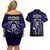 New Zealand Aotearoa Rugby Couples Matching Off Shoulder Short Dress and Hawaiian Shirt NZ Tiki With Maori Fern World Cup Blue Version LT14 - Polynesian Pride