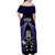 New Zealand Aotearoa Rugby Off Shoulder Maxi Dress NZ Tiki With Maori Fern World Cup Blue Version LT14 - Polynesian Pride