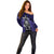 New Zealand Aotearoa Rugby Off Shoulder Sweater NZ Tiki With Maori Fern World Cup Blue Version LT14 - Polynesian Pride