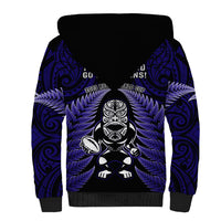 New Zealand Aotearoa Rugby Sherpa Hoodie NZ Tiki With Maori Fern World Cup Blue Version LT14 - Polynesian Pride