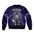 New Zealand Aotearoa Rugby Sleeve Zip Bomber Jacket NZ Tiki With Maori Fern World Cup Blue Version LT14 - Polynesian Pride