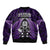 New Zealand Aotearoa Rugby Bomber Jacket NZ Tiki With Maori Fern World Cup Purple Version LT14 - Polynesian Pride