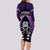 New Zealand Aotearoa Rugby Long Sleeve Bodycon Dress NZ Tiki With Maori Fern World Cup Purple Version LT14 - Polynesian Pride