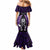 New Zealand Aotearoa Rugby Mermaid Dress NZ Tiki With Maori Fern World Cup Purple Version LT14 - Polynesian Pride