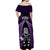 New Zealand Aotearoa Rugby Off Shoulder Maxi Dress NZ Tiki With Maori Fern World Cup Purple Version LT14 - Polynesian Pride