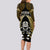 New Zealand Aotearoa Rugby Long Sleeve Bodycon Dress NZ Tiki With Maori Fern World Cup Gold Version LT14 - Polynesian Pride