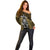 New Zealand Aotearoa Rugby Off Shoulder Sweater NZ Tiki With Maori Fern World Cup Gold Version LT14 - Polynesian Pride