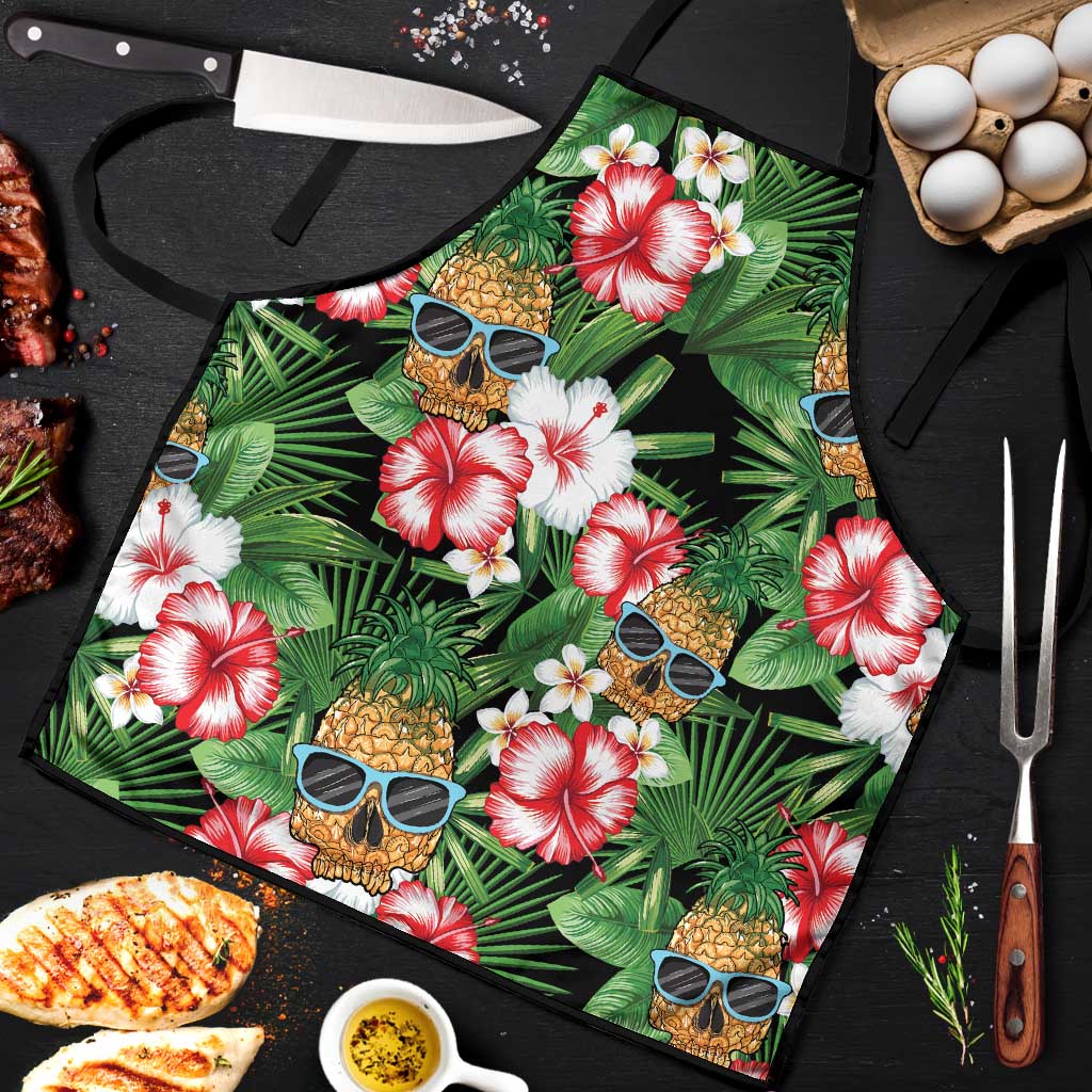 Pineapple Skull Aloha Hawaii Apron Summer Vibes Tropical Seamless Pattern - Polynesian Pride