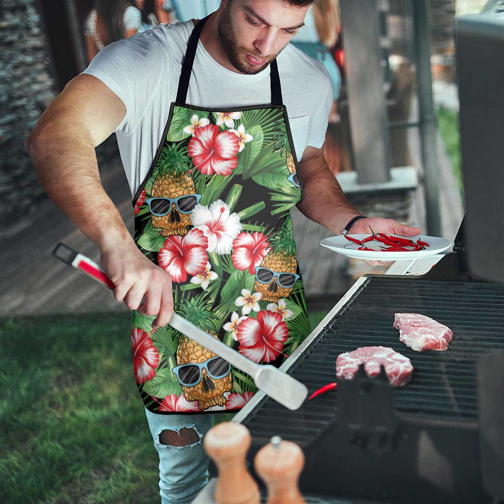 Pineapple Skull Aloha Hawaii Apron Summer Vibes Tropical Seamless Pattern - Polynesian Pride